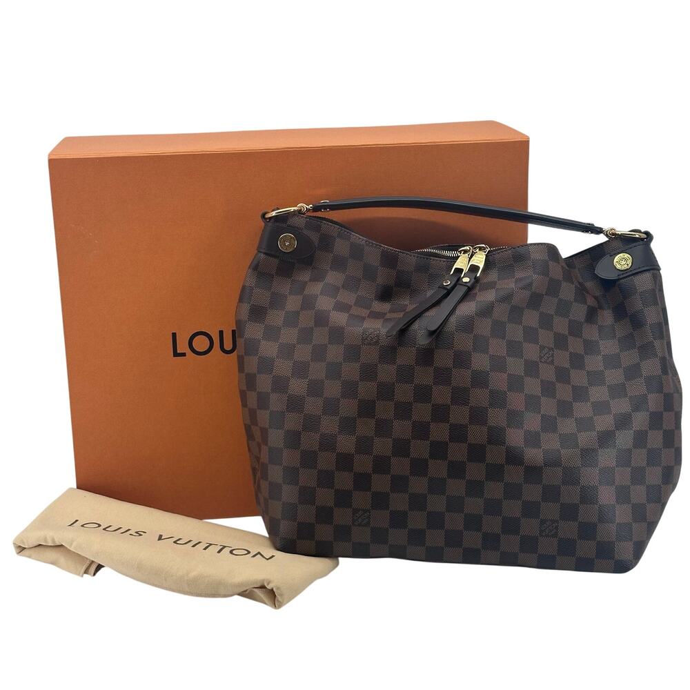 Louis Vuitton LV Damier Ebene Duomo Hobo Shoulder Bag Full Inclusion